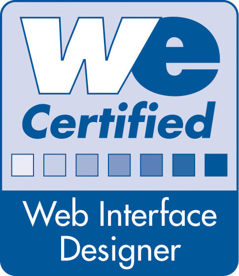 Logo von Webmasters Europe mit Zertifizierung